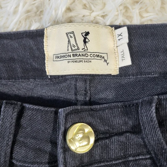 Fashion Brand Company TALL Nap Jeans for big butts black denim Size 1X - Picture 6 of 16